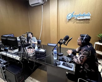 Anthonius Adhi Soedibyo saat diundang mejadi narasumber di Radio Sangkakala Surabaya