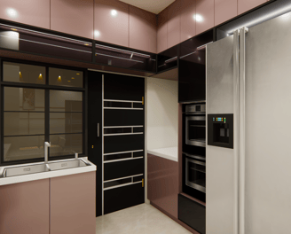 POOJA HEIGHTS - 3D image of a modern modular kitchen
