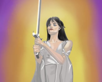 Femme tenant une épée woman holding a sword