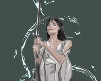 Femme tenant une épée woman holding a sword