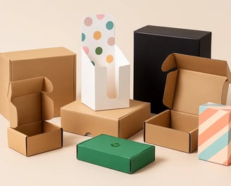 a variety of boxes with different types of boxes