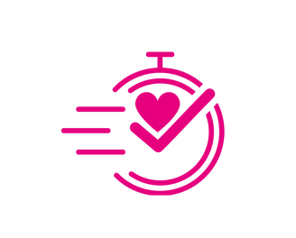 Coração rosa com um relógio sobre ele, simbolizando amor e a passagem do tempo de forma criativa e visualmente atraente.