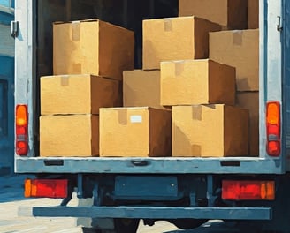 a truck with boxes of boxes on it