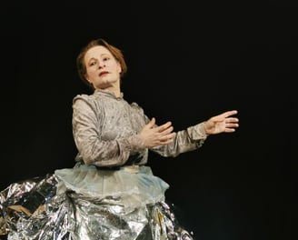 Alexandra in a silver dress