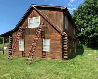 Cabin Fully Painted with Stein for a Fresh, Durable Finish