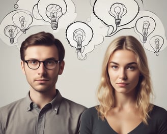 An open notebook with handwritten notes is placed on a wooden table next to a smartphone. The notes appear to focus on personal development and creative values. A partially visible laptop is in the background, creating a workspace setting.