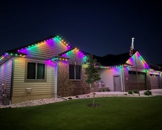 Easter Color Permanent Lighting on Home