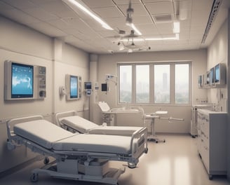 A sleek modern interior space featuring a long corridor with wooden flooring and ambient lighting. The area is bordered by large glass windows revealing an outside view. On the right, there is wall-mounted cabinetry and a control panel. The ceiling has visible pipes and ducts.