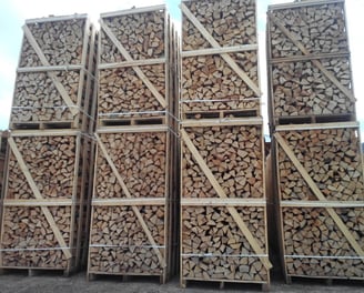 Kiln-dried firewood for heating and industrial applications