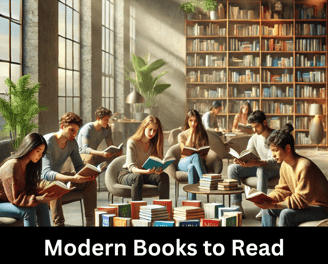 A person browsing modern books at a bookstore.