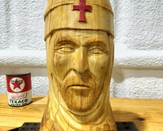 Knight Templar hand carved in pine