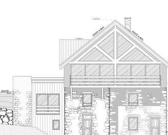 Étude de transformation d’un ancien chalet en résidence moderne tout en conservant son cachet alpin.