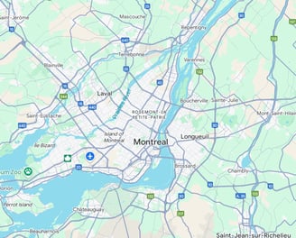Map of Accord Extermination Greater Montreal Area Exterminators