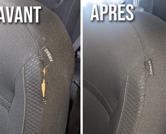 Rénovation tissu trou voiture Douai, entreprise réparation tissu siège auto Douai