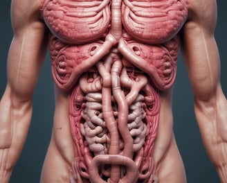 a man holding his stomach with his hands