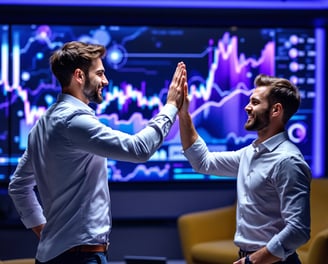 Bild zwei Männer geben sich einen High Five