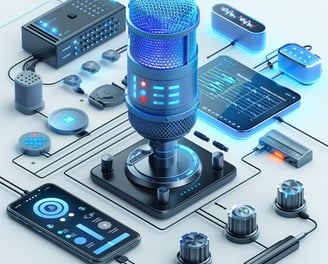 prod de voix off moderne, de pointe, interface d'IA pour une créa rapide et économique multilingues