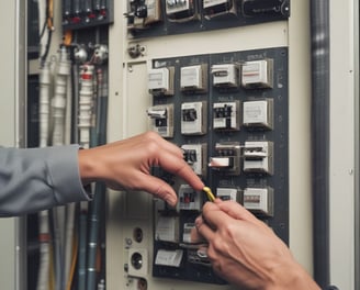 a large electrical paneled in a large electrical paneled in a building