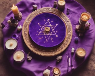 bougie, pierres et pentacle pour une voyance 