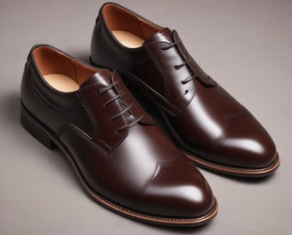 A variety of colorful, handcrafted leather shoes are hanging on display. The shoes come in a range of shades including red, blue, brown, yellow, and black, and feature intricate stitching and punched hole designs. They are neatly arranged in rows, creating a vibrant and artistic pattern.