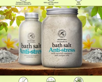 a jar of bath salts with a jar of bath salts