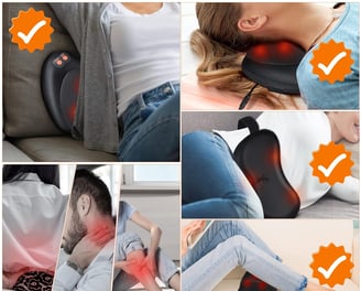 a woman with a back pain pain pain relief massager