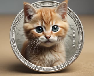 A collection of various cryptocurrency coins displayed against a dark background, with a blend of golden, silver, and bronze tones. Visible coins include representations of Bitcoin, Ethereum, and other crypto symbols, placed in a shiny metallic dish or cup. A gavel is partially visible, suggesting themes of legality or auction.