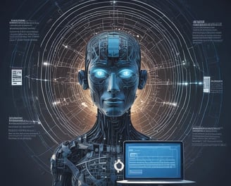 A digital illustration featuring a smartphone floating above a hexagonal platform, with gears and digital elements surrounding it. The screen displays a chatbot interface with various colored speech bubbles. The background is a solid light blue, emphasizing the technological theme. The text 'chatGPT' is displayed in 3D lettering on the right side.