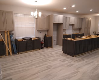 Kitchen cabinets with island