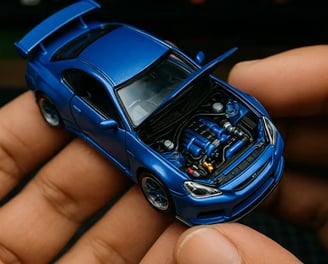 carro a control remoto con el cofre abierto