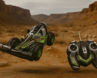 Terrenator con control en terreno de desierto