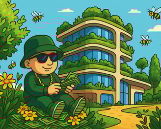 Symbolbild für nachhaltige Investitionen bei Hustensaft Jüngling Capital mit Pflanze und Münzen im Glas.