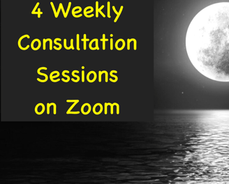 weekly zoom sessions for consultations or teachings on astrology, cards of truth or tarot