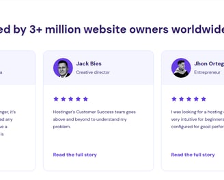 hostinger customer satisfaction which is trusted by millions