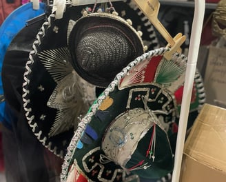 Mexican hats, different head accessories, folk