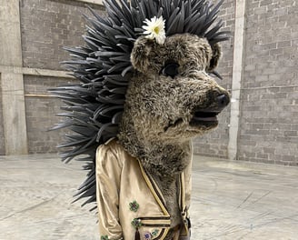 Teminė kaukė, ežiuko kostiumas, mascot apranga