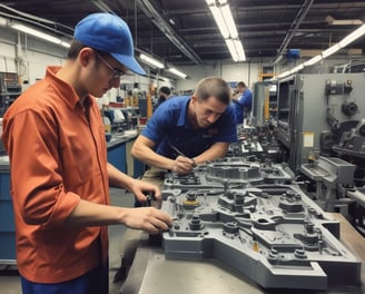 A production line filled with rows of clear plastic bottles capped with green lids. The bottles are neatly organized and moving along a conveyor in an industrial setting, indicating a bottling plant or factory environment.