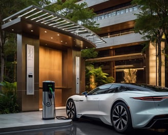 A DC EV charger in premium Hotel in Qatar
