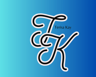 Letters TK are large with the name Terisa Kay written small beside T and above the K