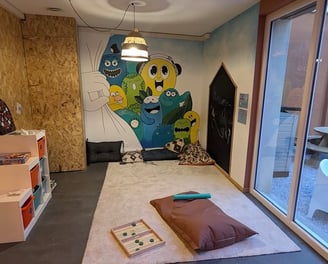 a room with a bed and a couch