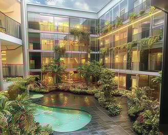 Illustration virtuelle de l’hôtel Saint-Georges en Guadeloupe, projet de transformation porté par Bruno Valery après 18 ans d