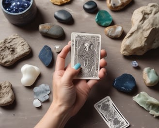 Una colección de coloridas cartas del tarot se extiende sobre una superficie de madera, con intrinca