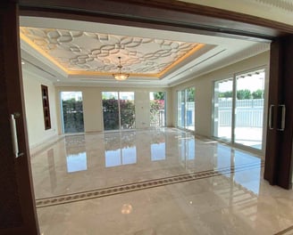 Polished marble floor in Dubai Hills 