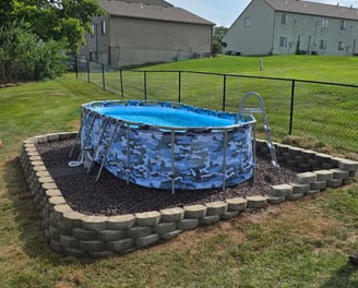 retaining wall around a pool