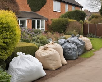 A Garden in the process of being cleaned by Swinton Waste Removal: Professional waste disposal