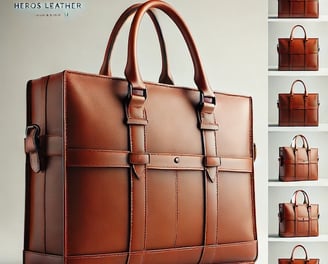 a leather briefcase bag with a leather briefcase