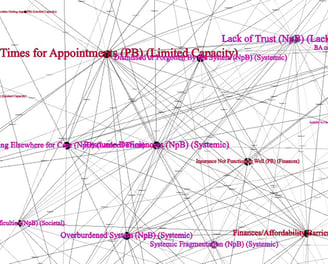 network of healthcare barriers and enablers