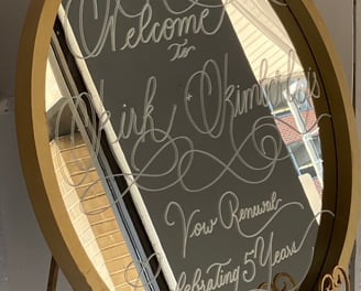 mirror welcome sign