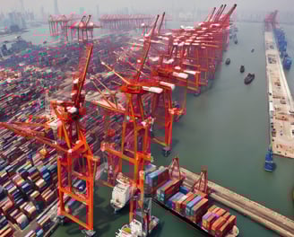 A couple of boats that are sitting in the water