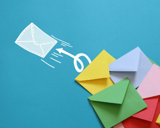 Colorful envelopes with email icon | Email marketing and communication